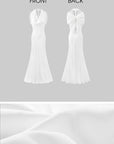 Rase le sol Draped Halter Backless Gown with Oversized Bow - PINKPARKS