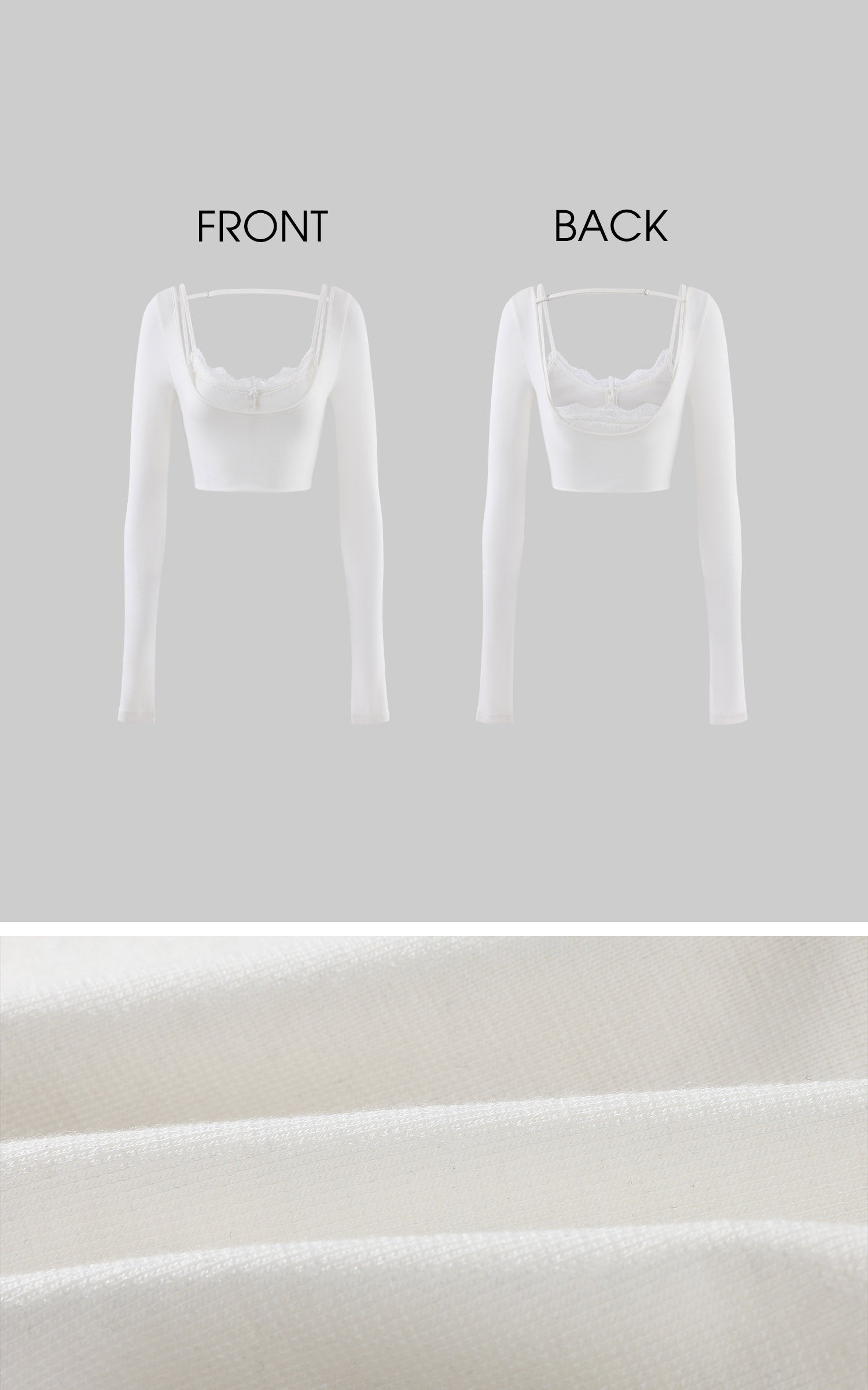 WARDEN EDGE Lace Detail Cropped Long Sleeve Top