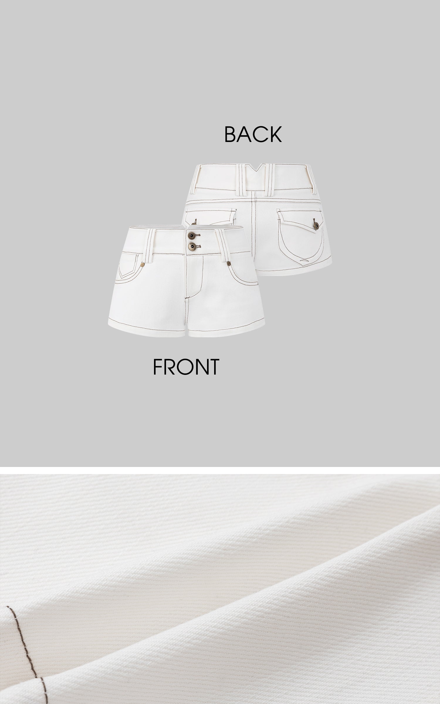 IAMXIAA Contrast Stitch Low-Rise Micro Shorts