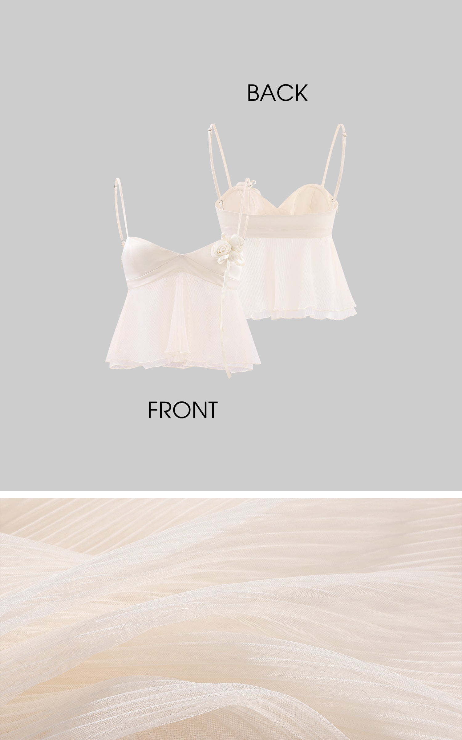 Rase le sol Rose Veil Camisole &amp; Sheer Skirt Set