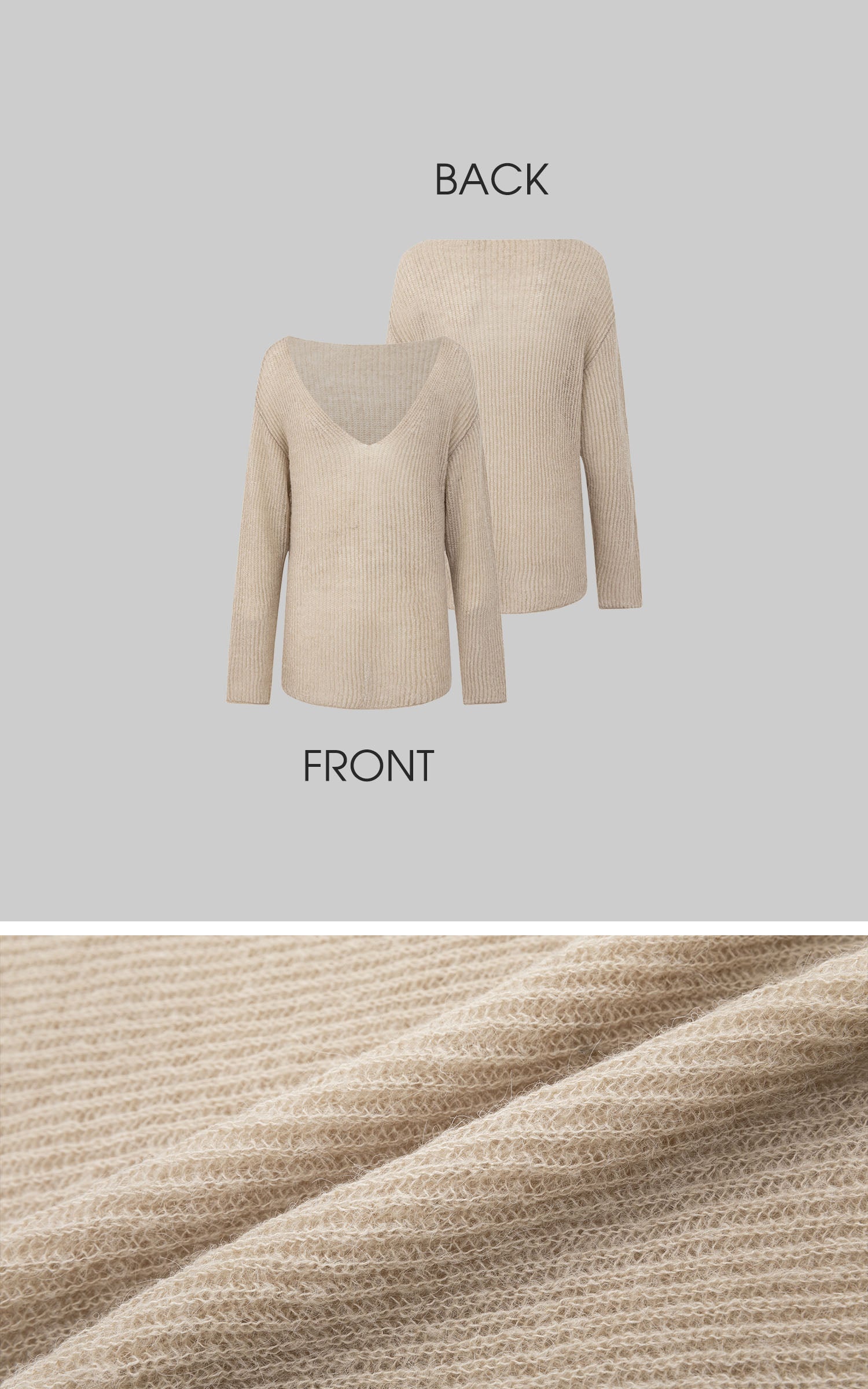 IAMXIAA Slouchy Sheer V-Neck Knit Cover-Up