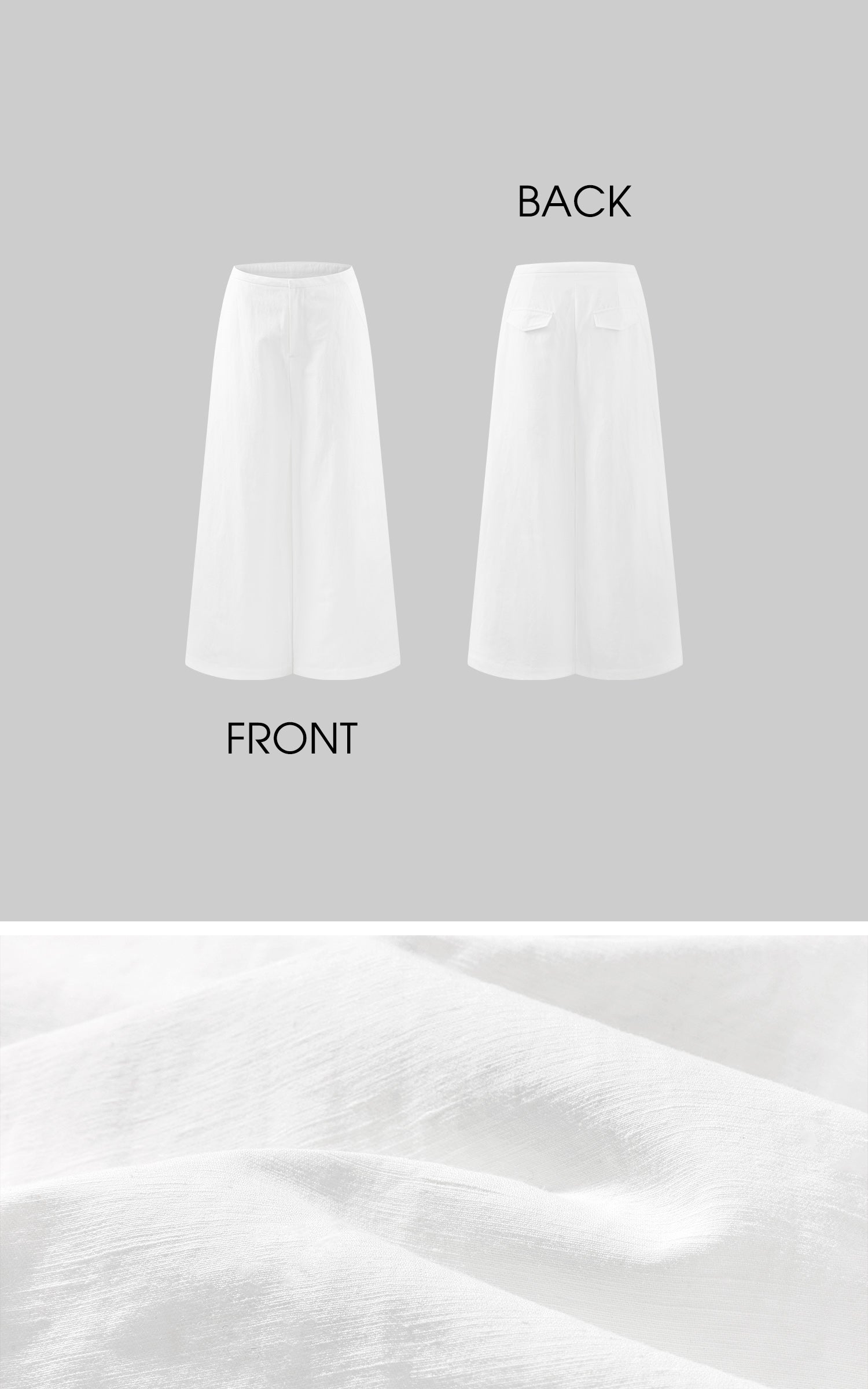 ROVENTE Tailored Wide-Leg Trousers in Textured Linen with Back Flap Pockets - PINKPARKS