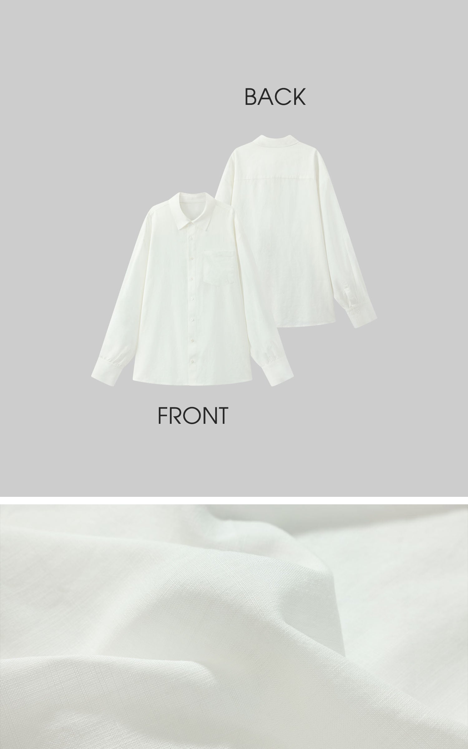 0122stepll 시어 릴랙스드 롱 슬리브 셔츠