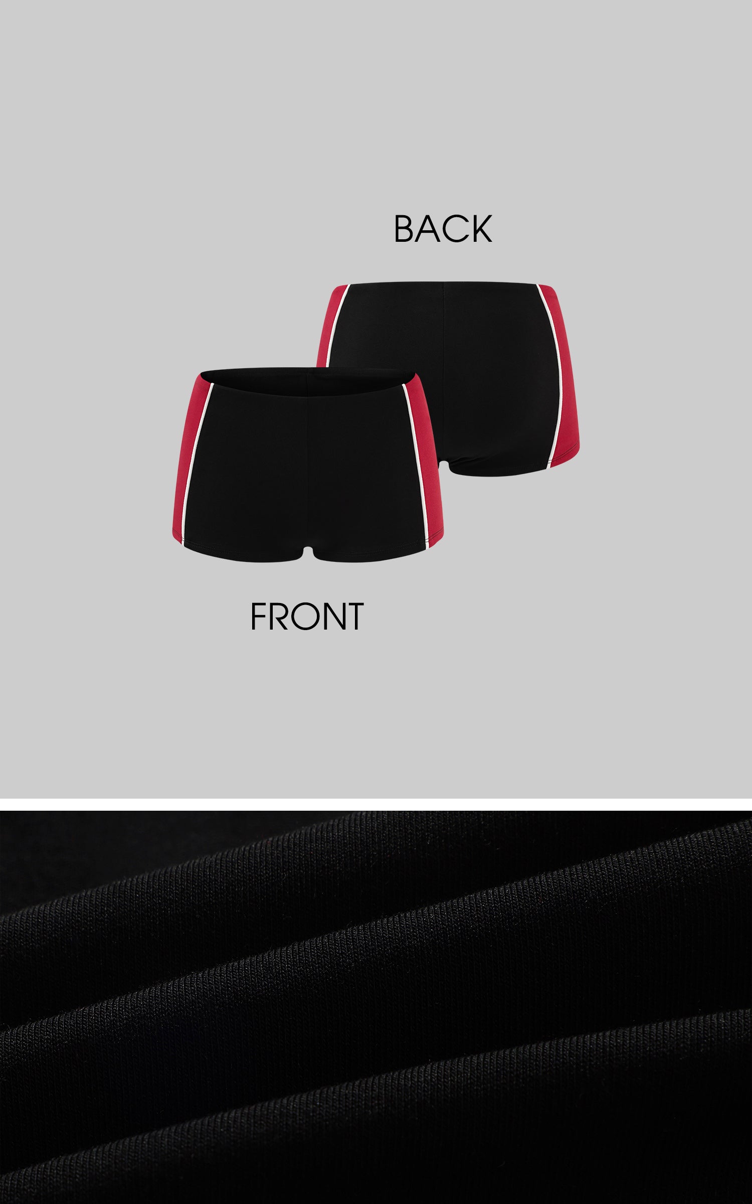 WARDEN EDGE Contrast Trim Fitted Shorts – Red and Black Sporty Micro Bottoms
