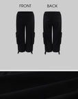 ROVENTE Relaxed Cropped Cargo Pants with Adjustable Drawstring Hem and Utility Pocket Design