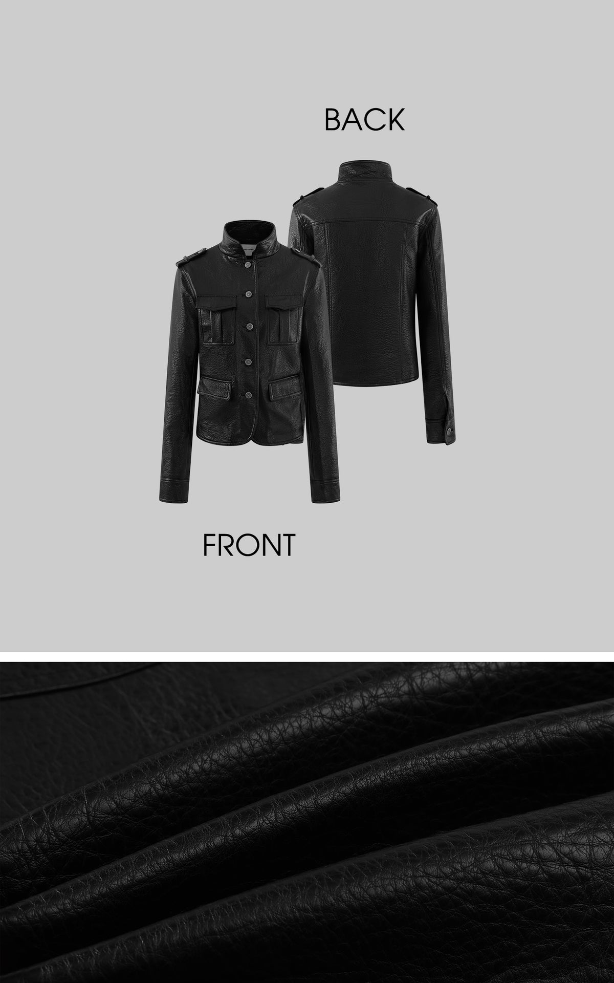 0122stepll Utility Pocket Leather Jacket