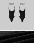ROVENTE Lace-Trimmed Cut-Out Bodysuit - PINKPARKS