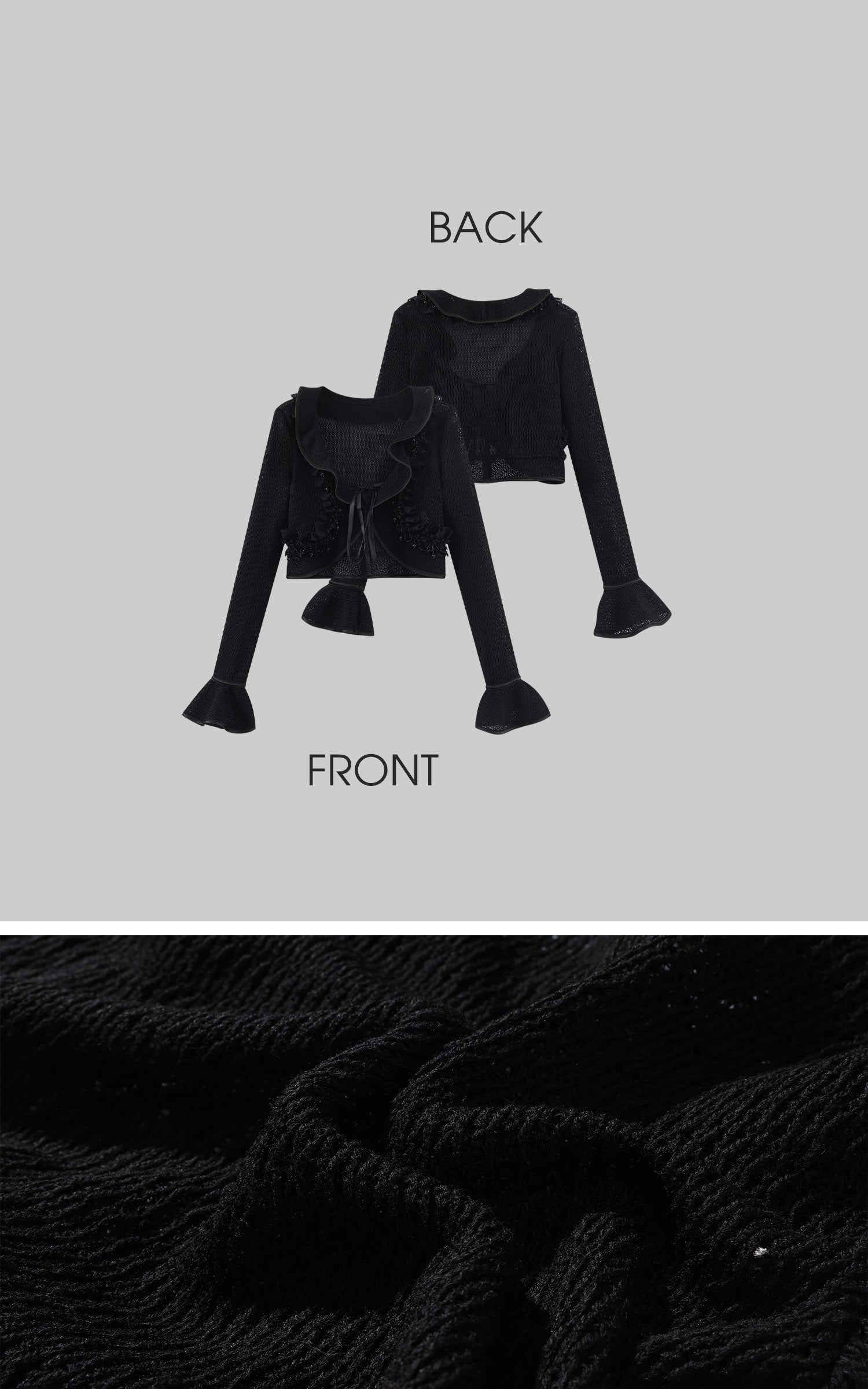 Hydrae Gilet Court en Maille à Volants