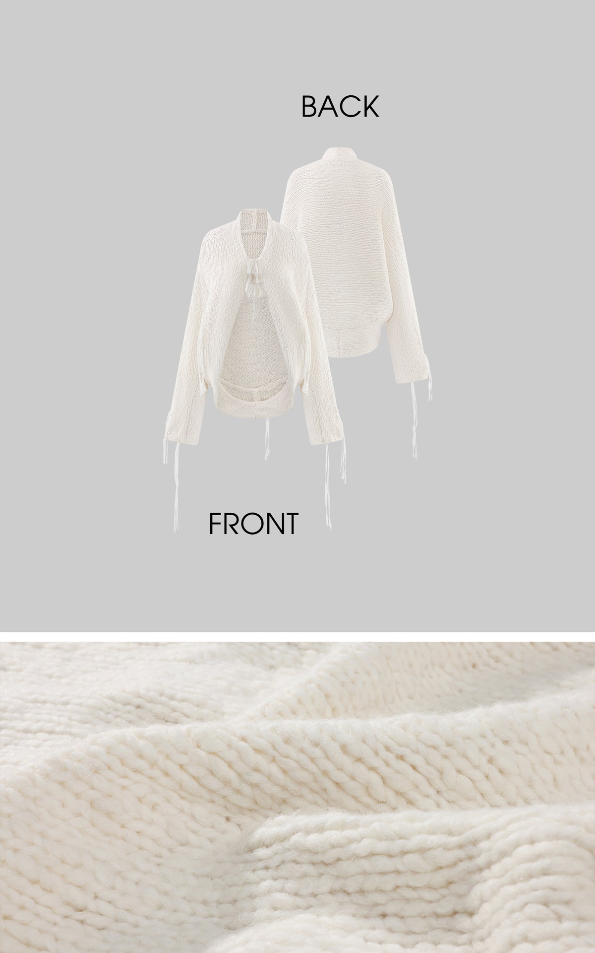 0122stepll Afterglow Tie-Detail Oversized Knit Cardigan