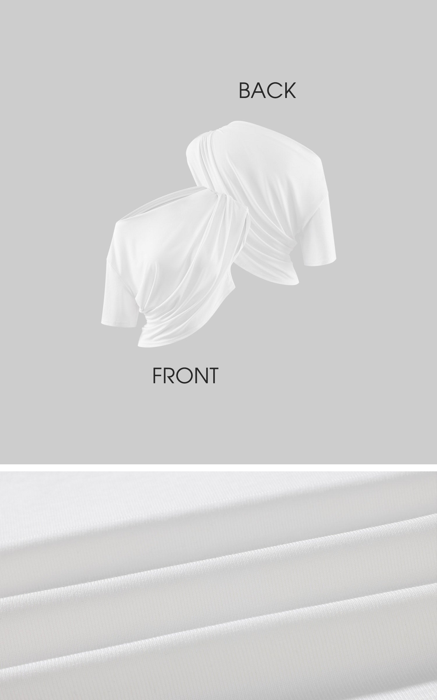 WARDEN EDGE Asymmetric Draped One-Shoulder Ruched Crop Top