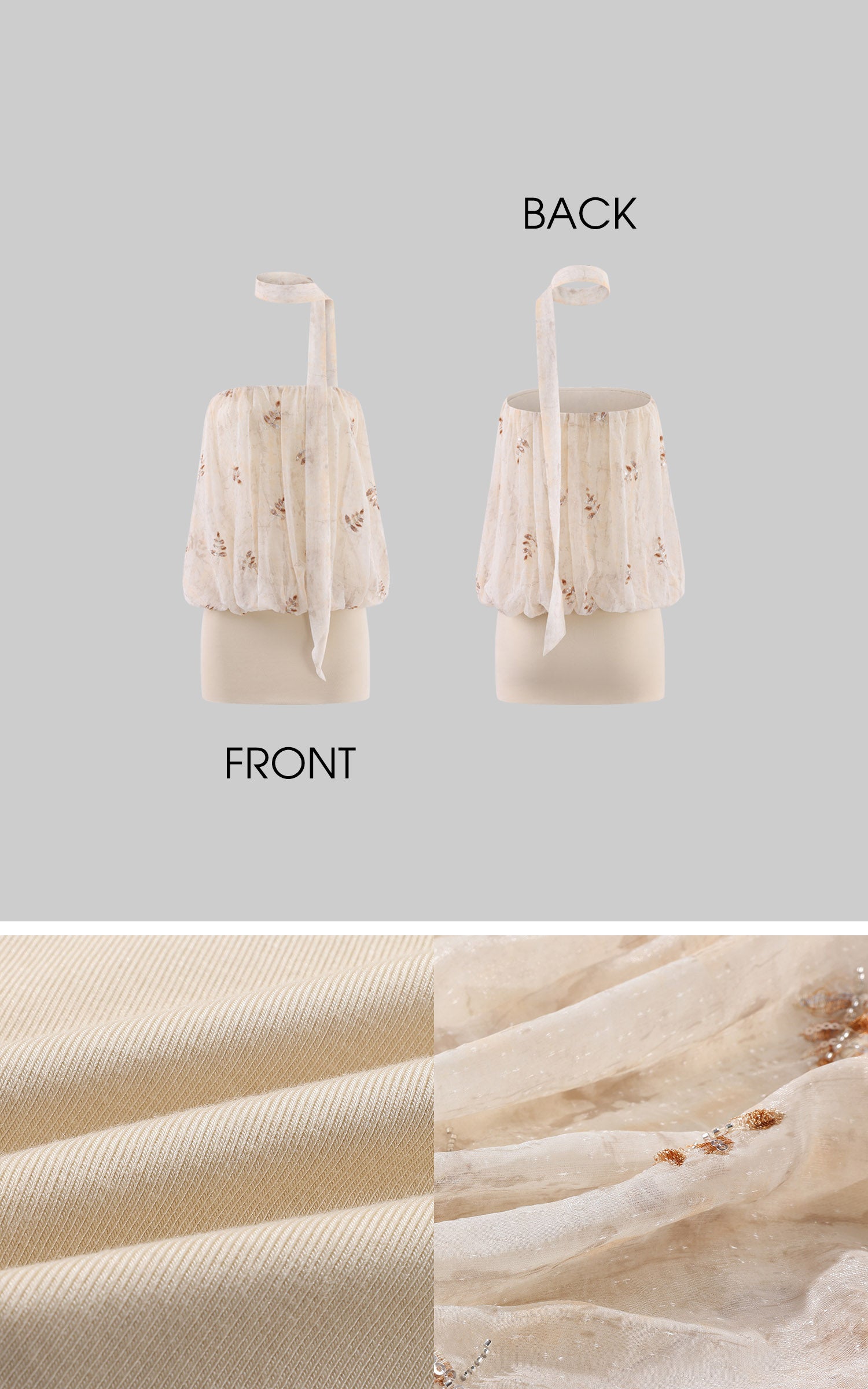 Hydrae Embroidered Chiffon Bubble Mini Dress
