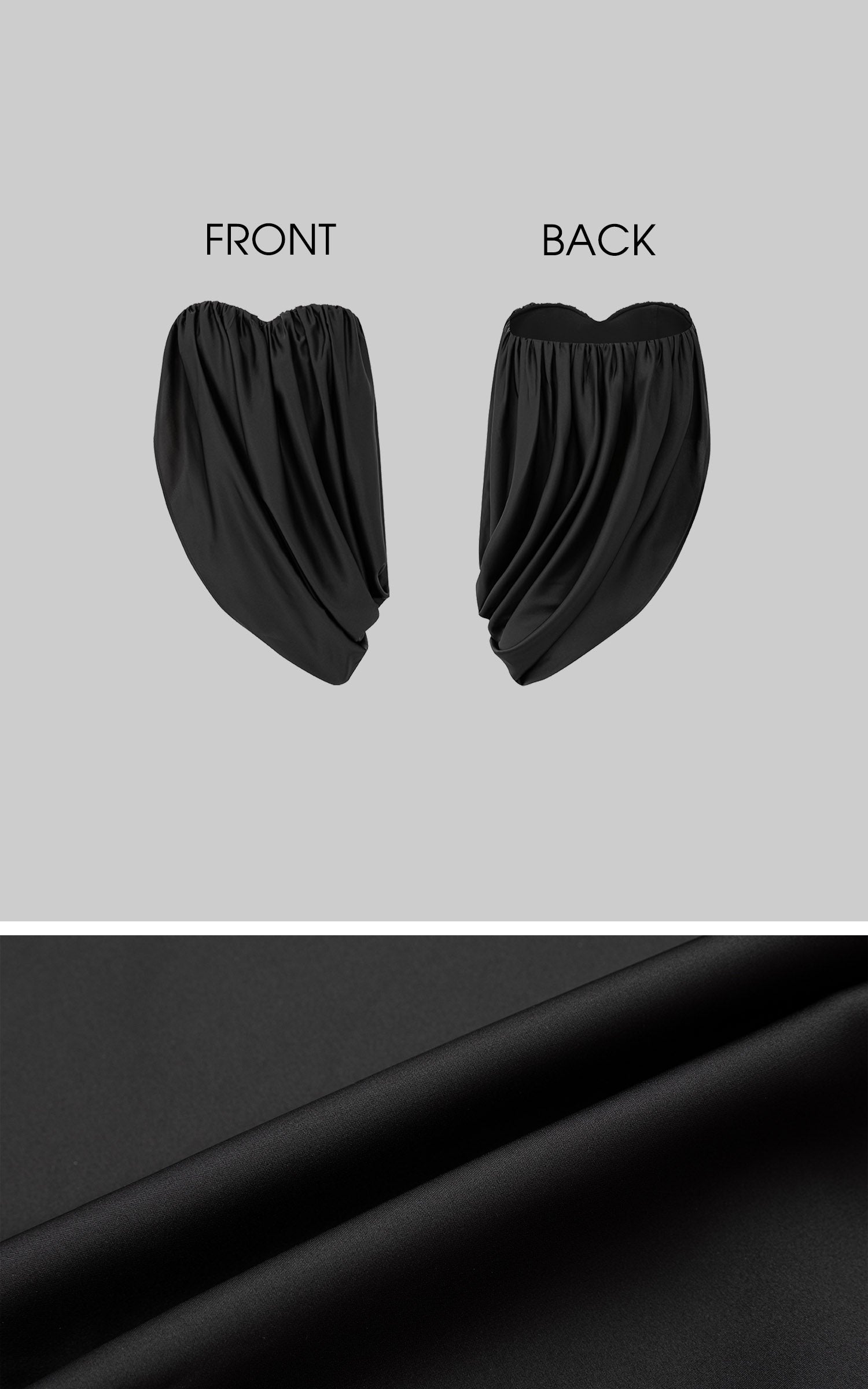 IAMXIAA Draped Strapless Bubble Hem Tube Top
