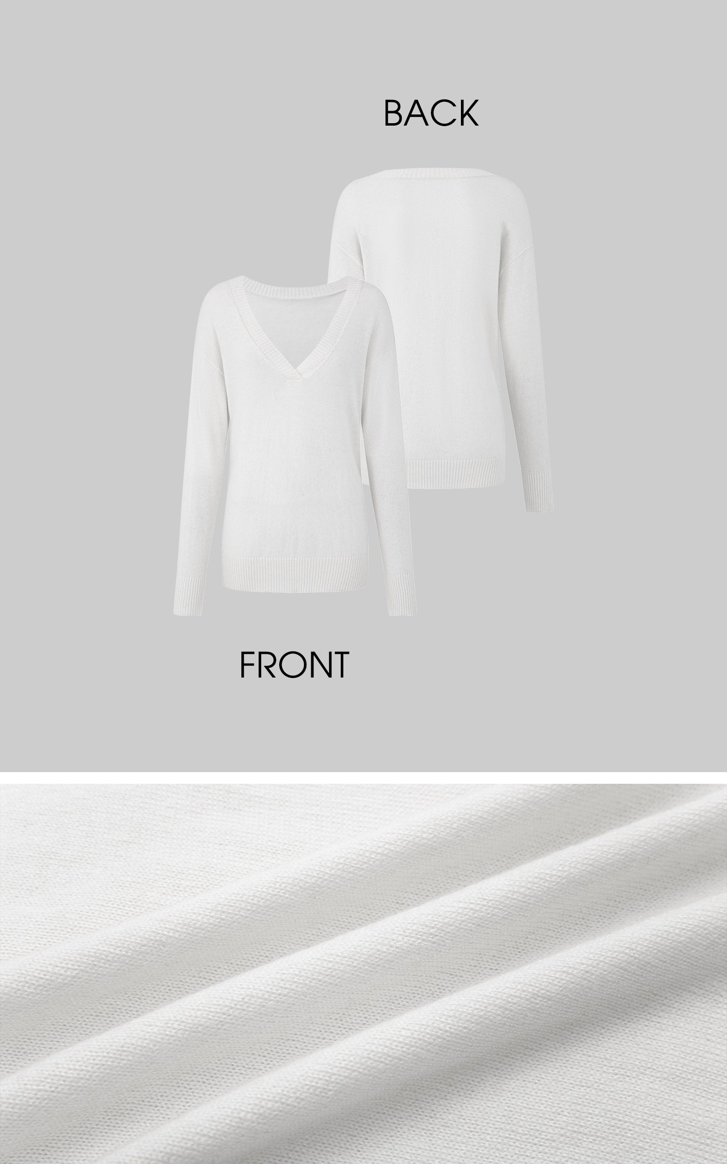 Pull en maille à col en V décontracté