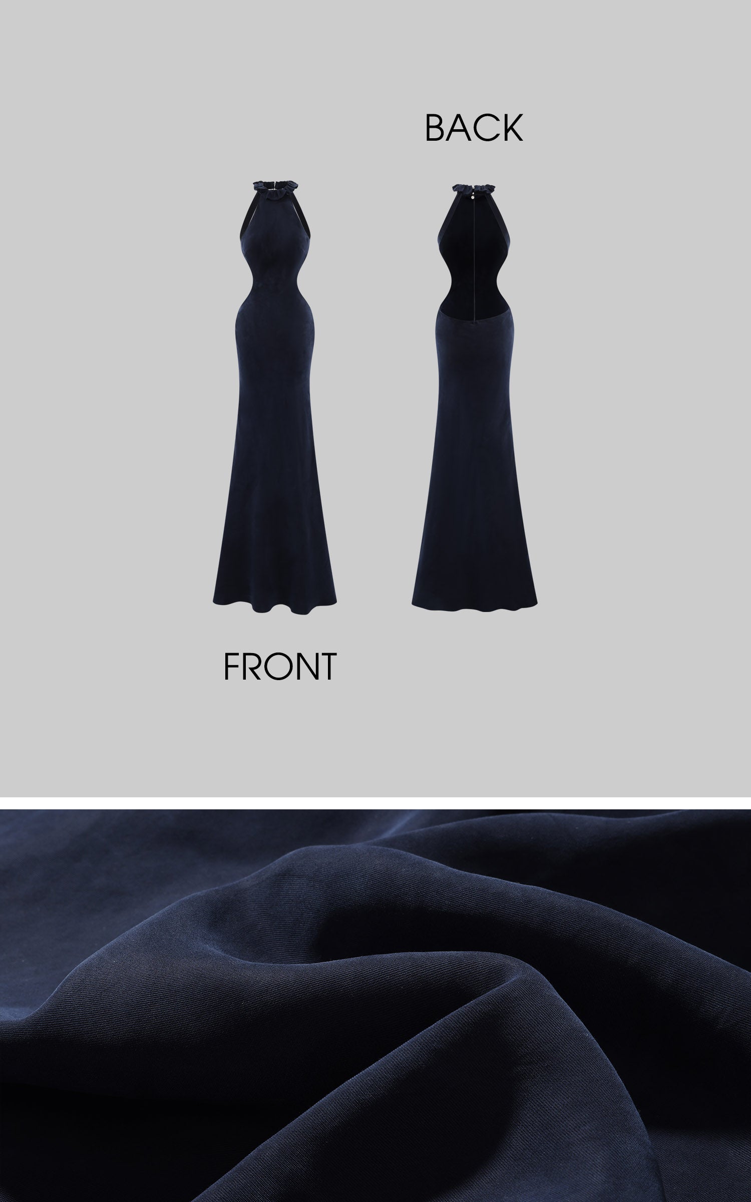 Hydrae Robe longue dos nu à découpes et col halter