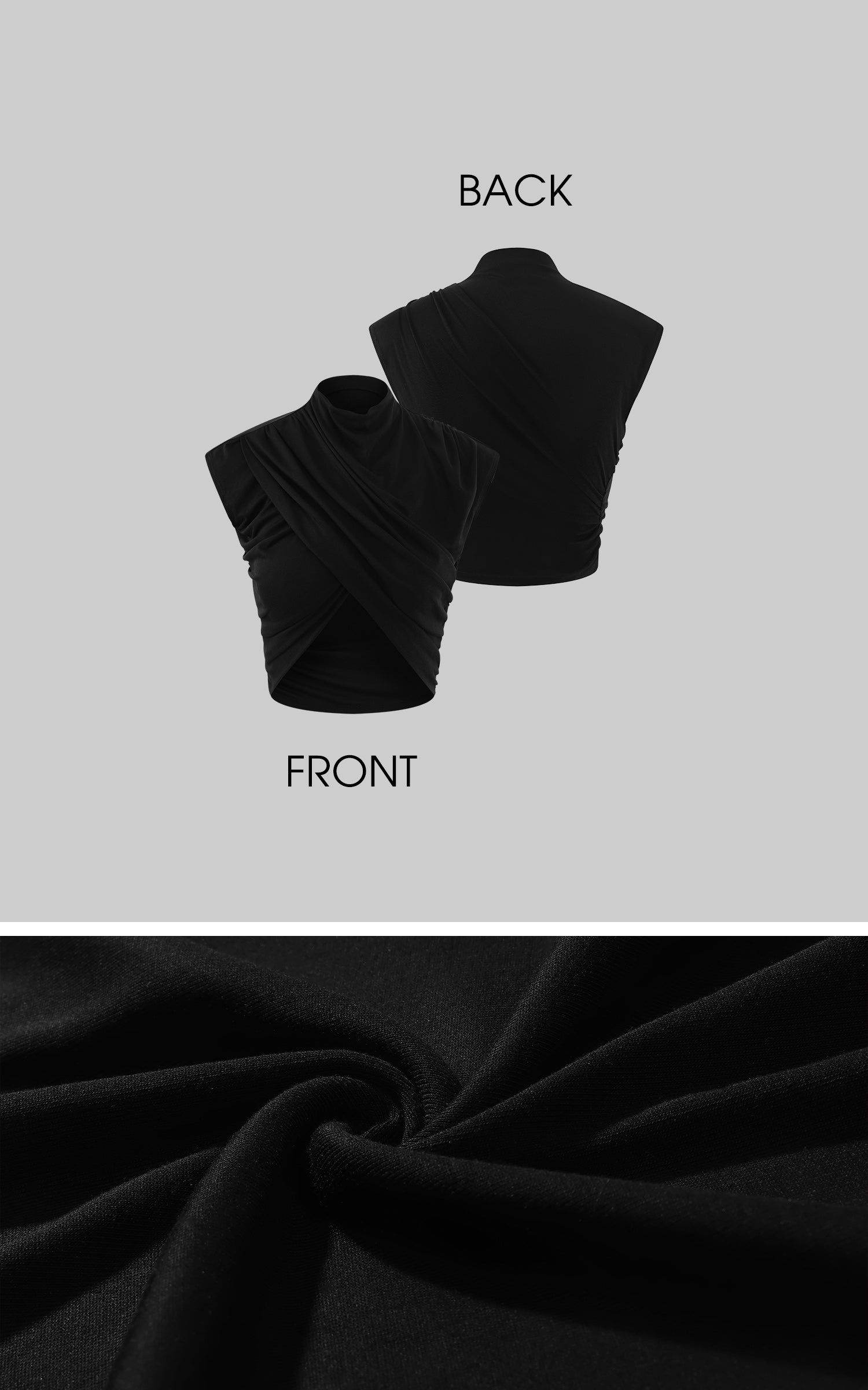 ROVENTE Draped Cross Halter Crop Top