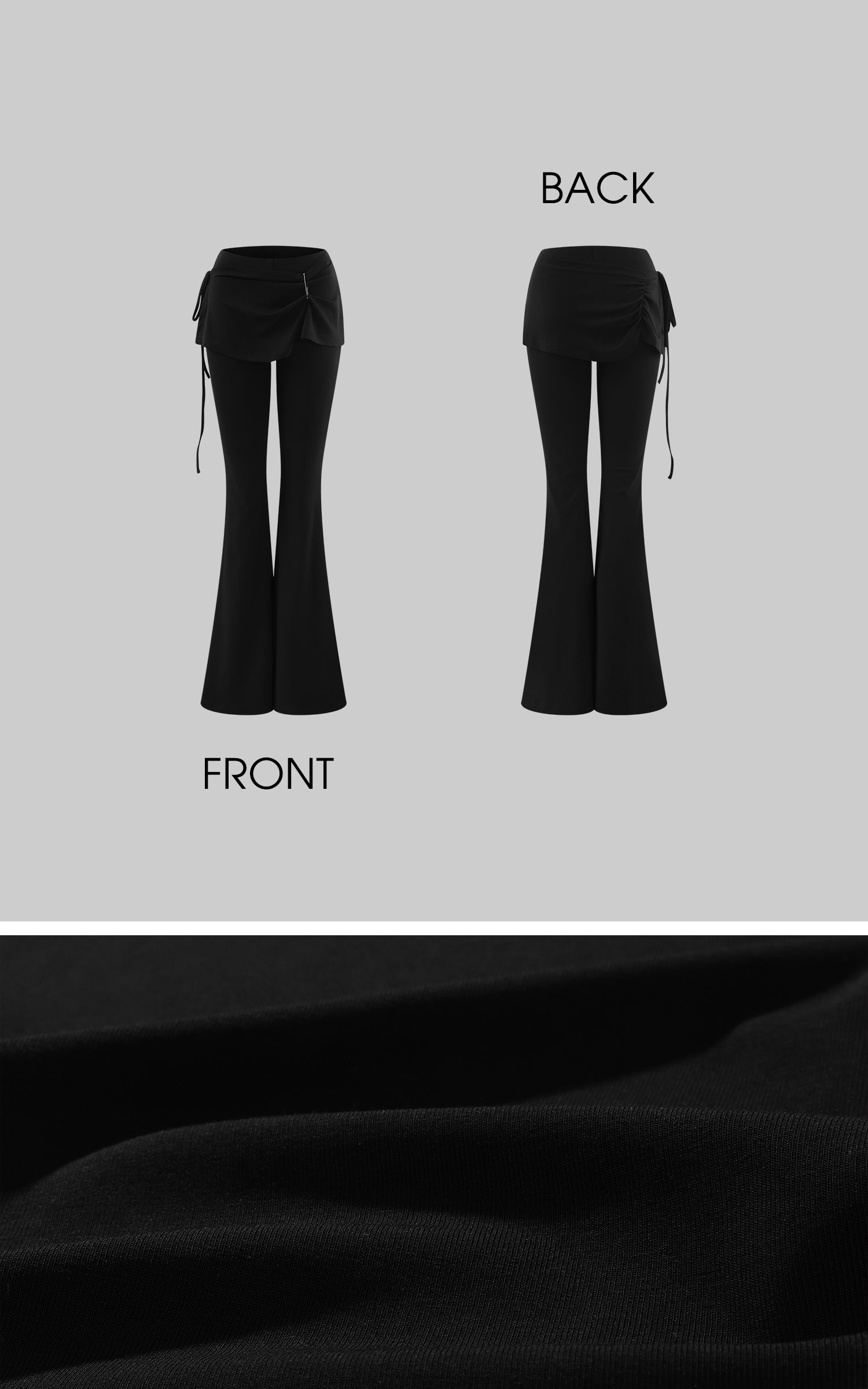 Rase le sol Asymmetric Draped Pin-Detail Flared Pants