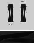 Rase le sol Asymmetric Draped Pin-Detail Flared Pants