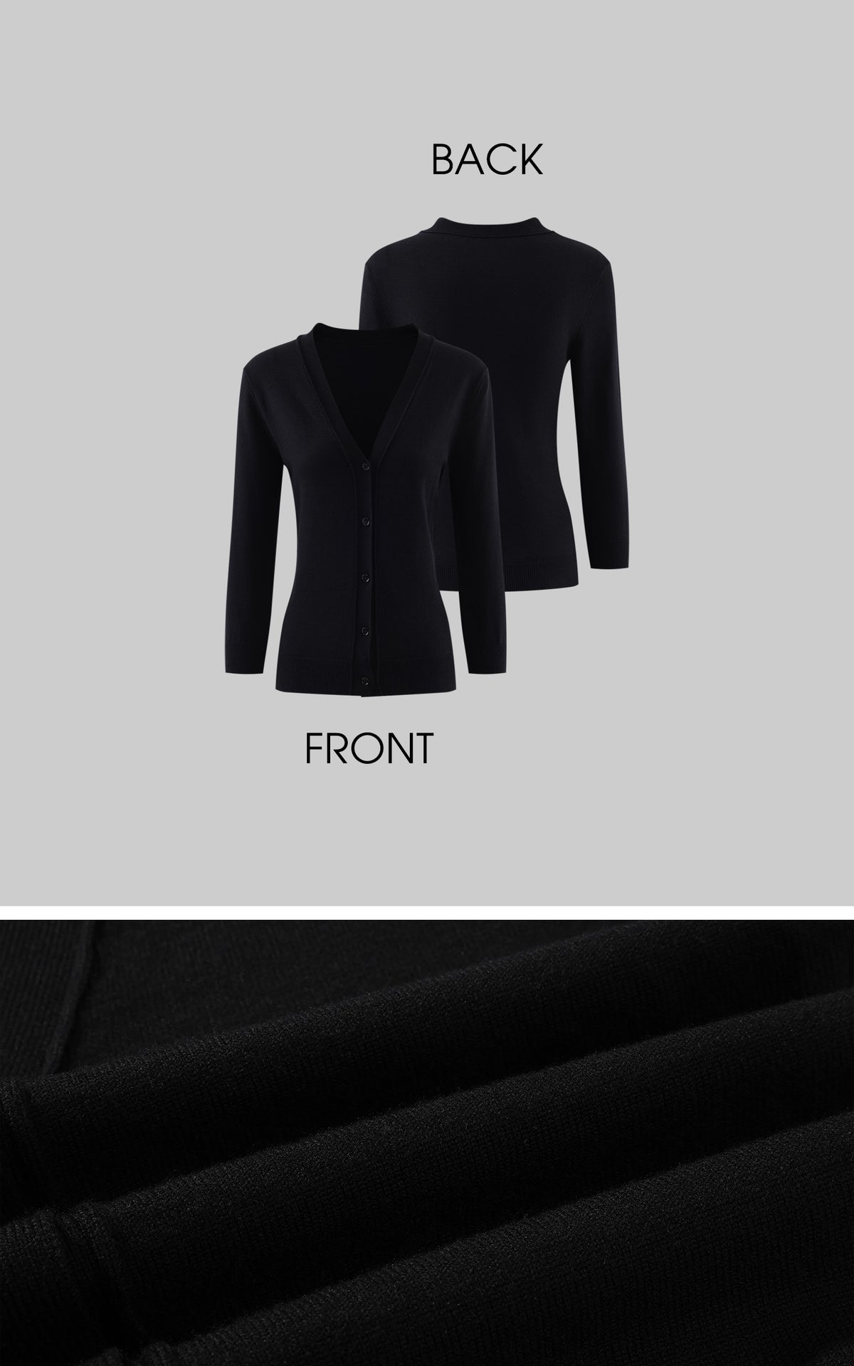 0122stepll Deep V-Neck Slim-Fit Knit Cardigan