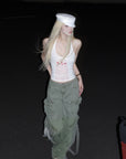 Rase le sol Deconstructed Cargo Pants with Strap Detailing - PINKPARKS