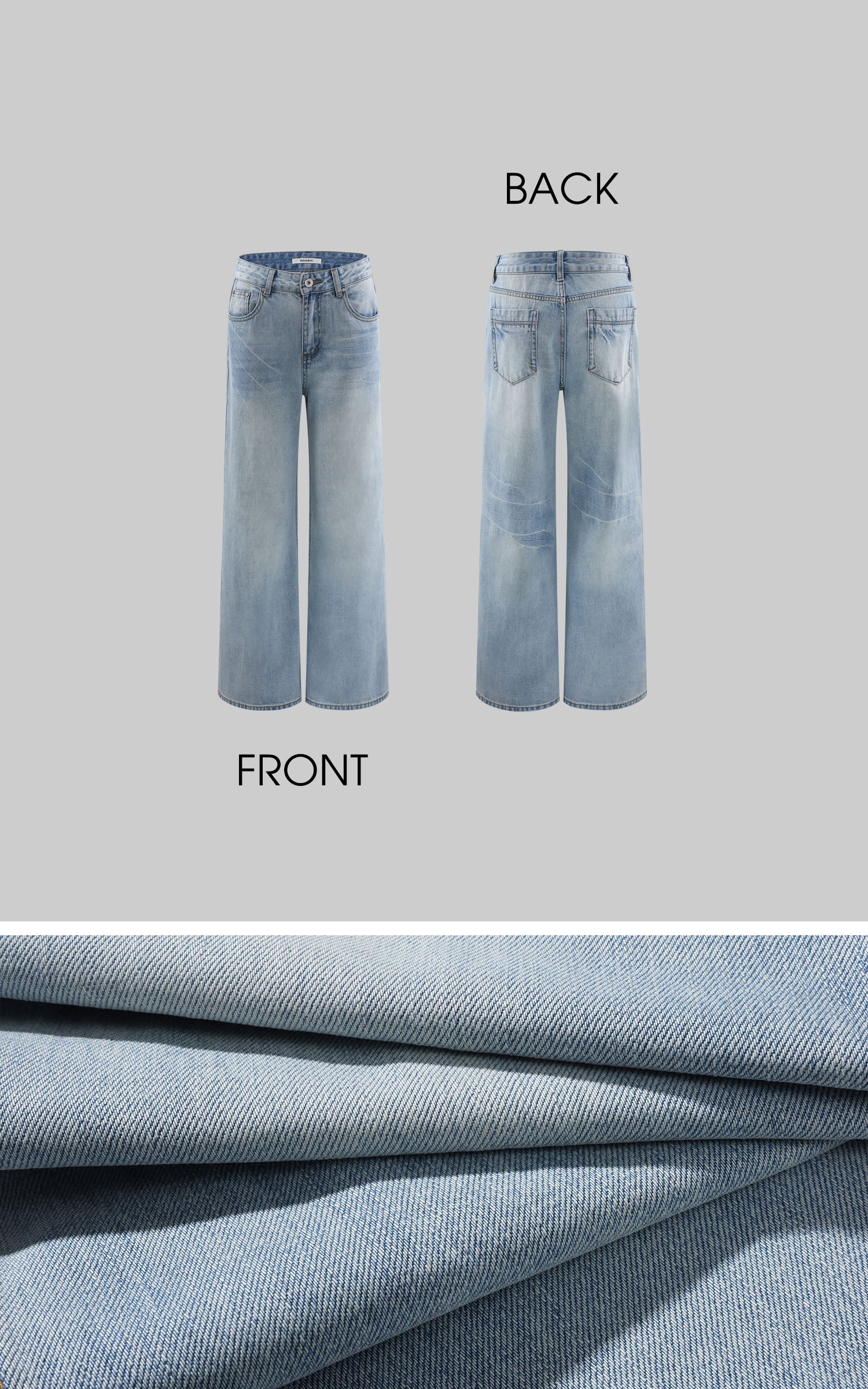 ROVENTE Vintage Washed Low-Rise Straight Leg Jeans