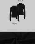 ROVENTE Black Open-Collar Fine Knit Sweater