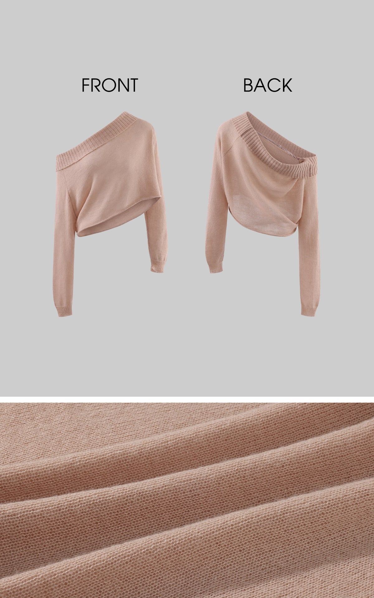 Hydrae Sheer Off-Shoulder Slouchy Knit Sweater