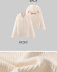 Rase le sol Loose Silhouette Knit Hoodie Cardigan With Lettered Back Detail