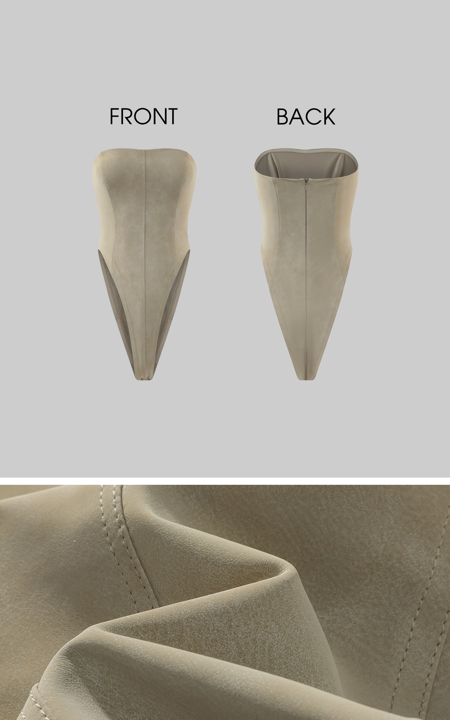 WARDEN EDGE Sculpted Strapless Bodysuit with Cutout Detail