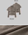 IAMXIAA Detachable Cape Double-Breasted Belted Jacket