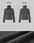 IAMXIAA Sculpted Funnel-Neck Fitted Jacket with Structured Shoulders