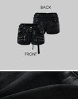 Rase le sol Multi-Belt Deconstructed Utility Denim Shorts - PINKPARKS