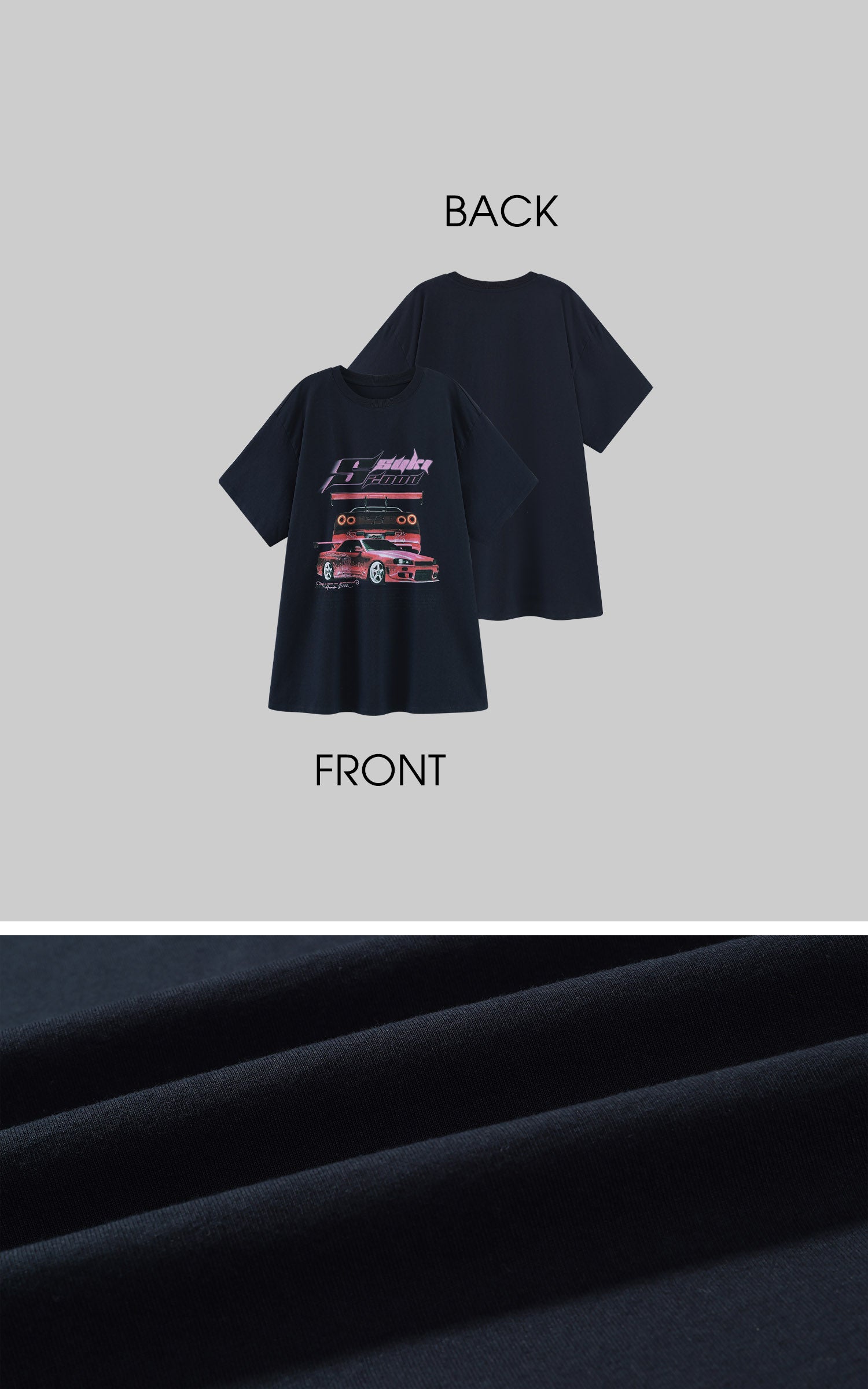 0122stepll スキ2000オーバーサイズグラフィックTシャツ