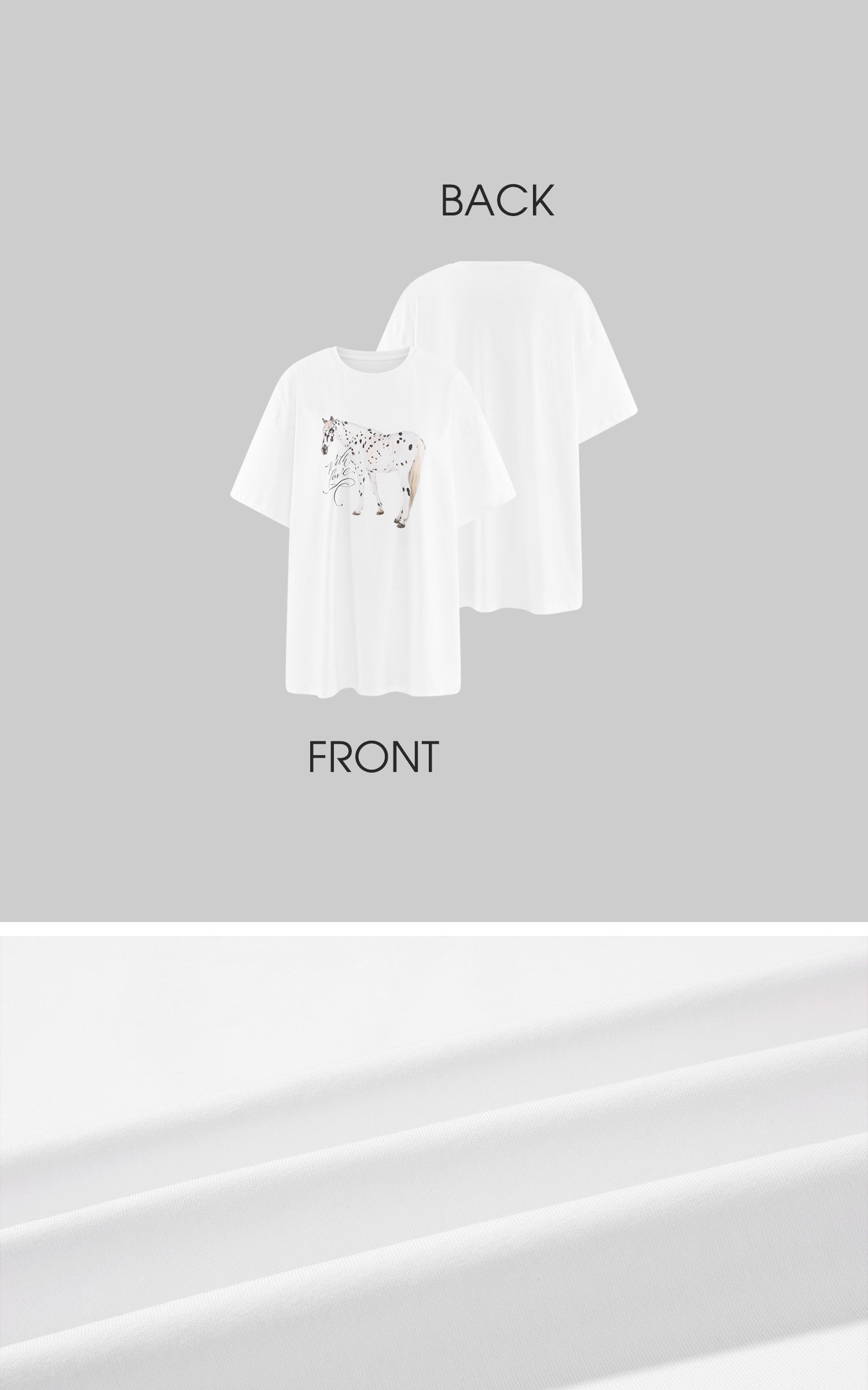 0122stepll 馬のグラフィックオーバーサイズTシャツ