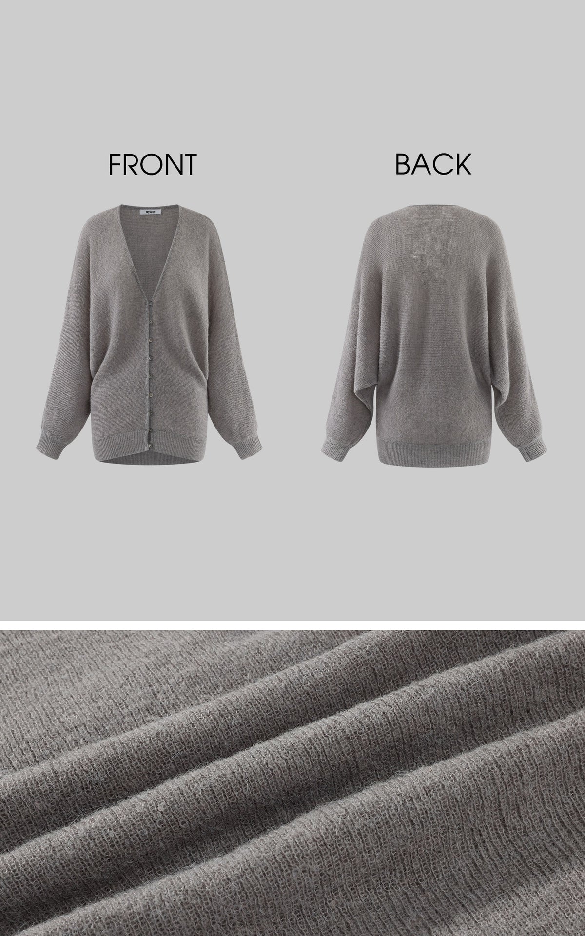Hydrae Oversized Draped V-Neck Knit Cardigan