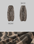 Rase le sol Camouflage Wide Leg Cargo Pants with Buttoned Hems