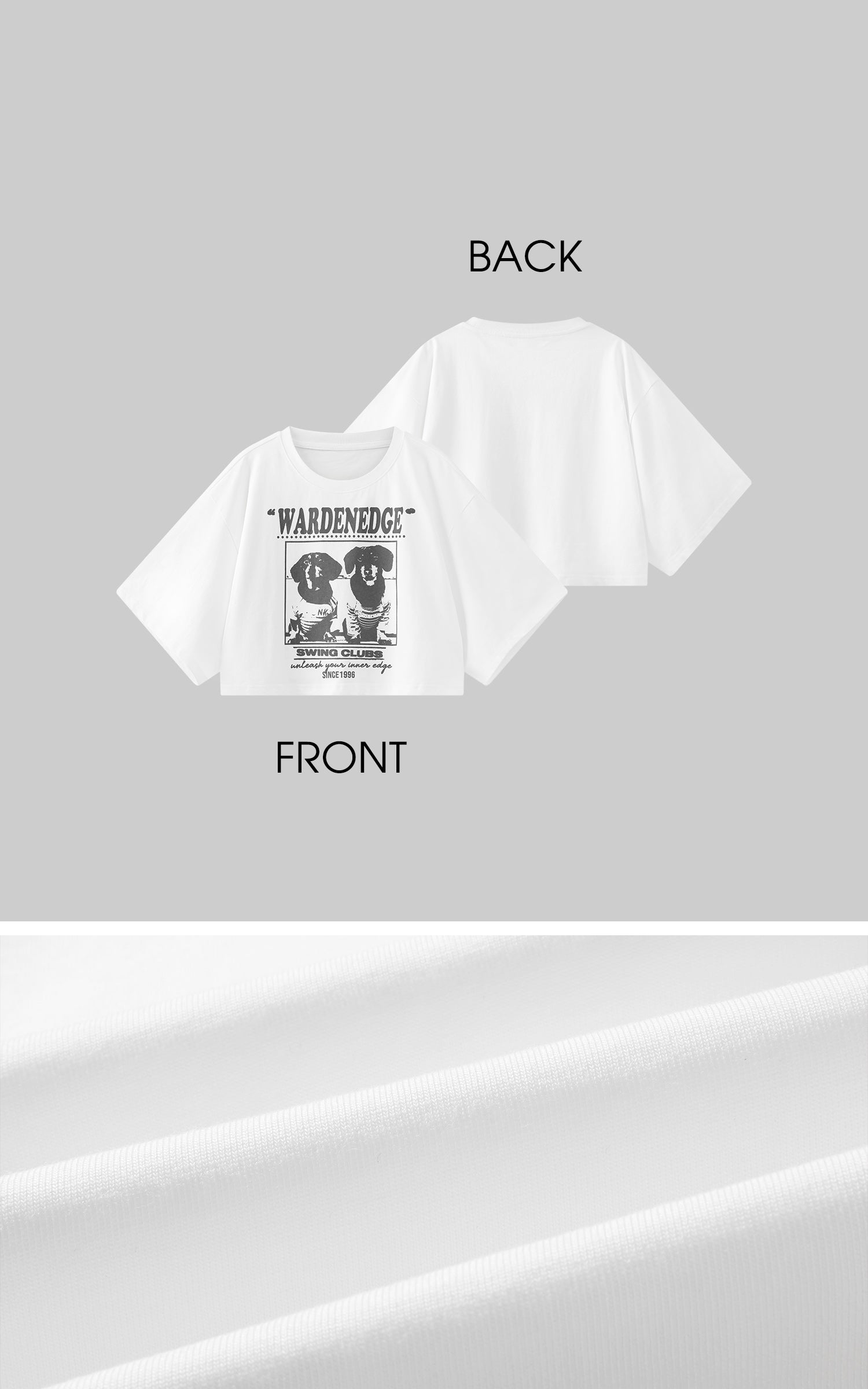 WARDEN EDGE Cropped Dog Graphic Tee with Vintage Street Edge - PINKPARKS