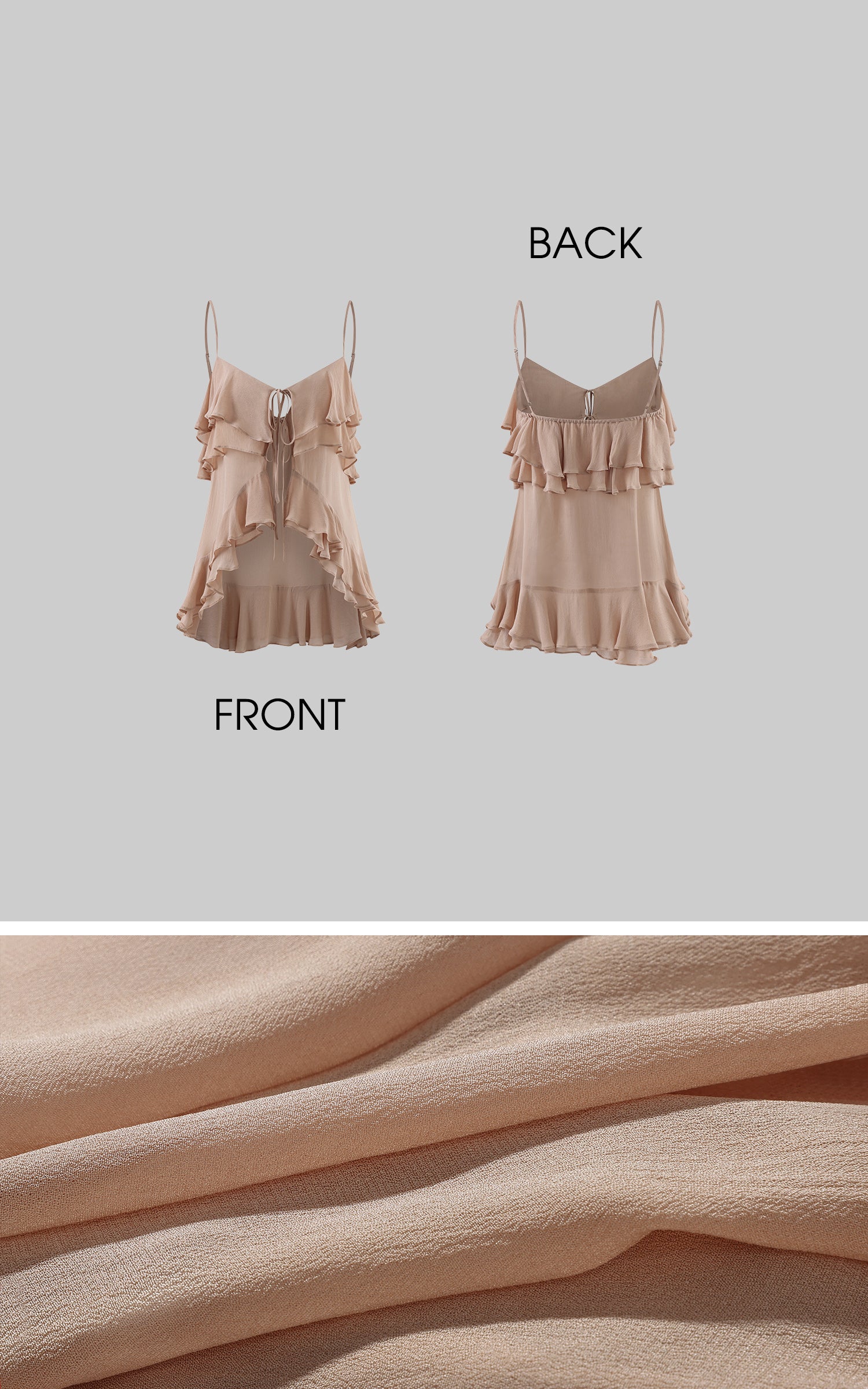 ROVENTE Blush Ruffle Tie Cami Top