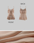 ROVENTE Blush Ruffle Tie Cami Top
