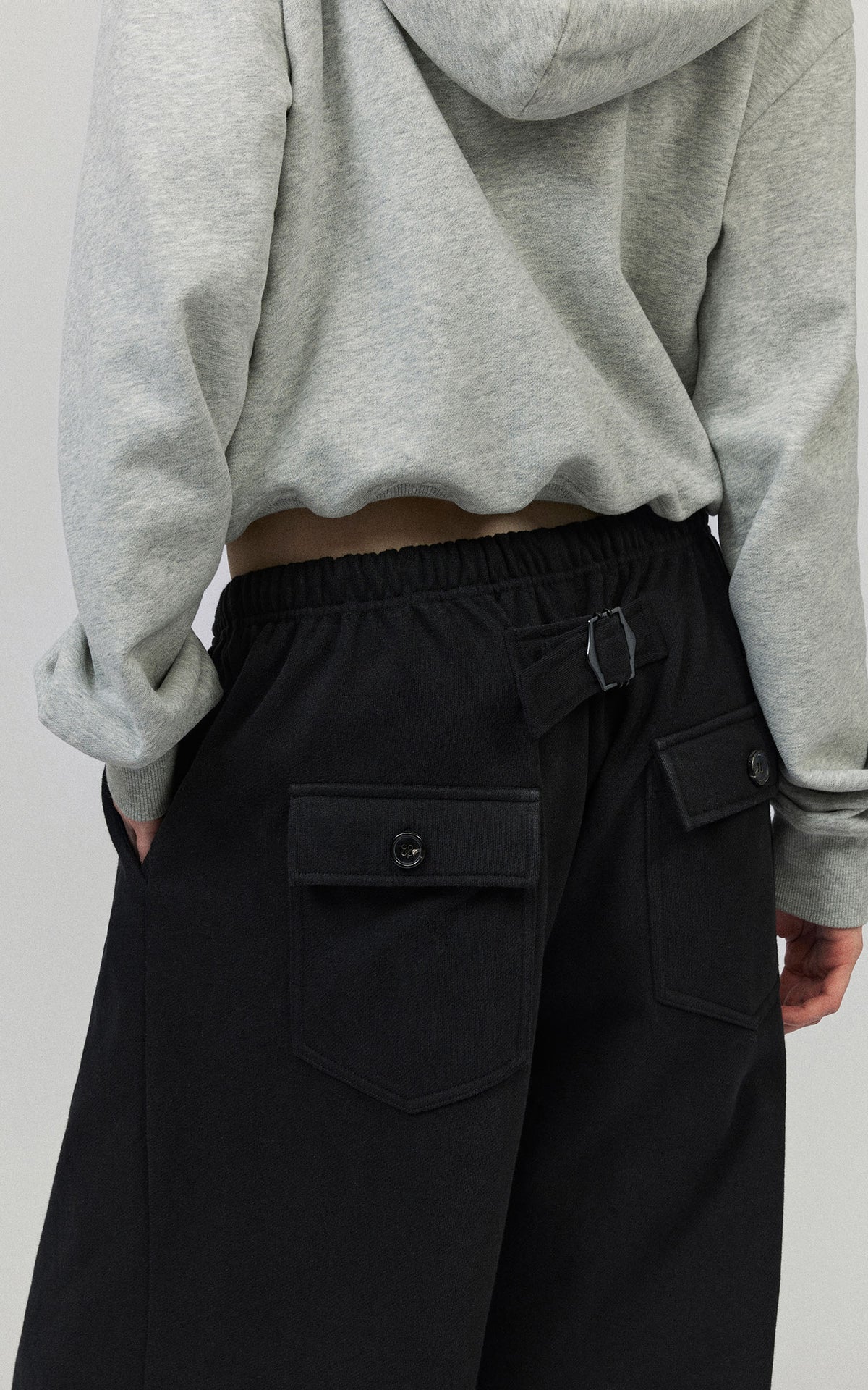 0122stepll Oversized Drawstring Wide-Leg Adjustable Hem Utility Pants