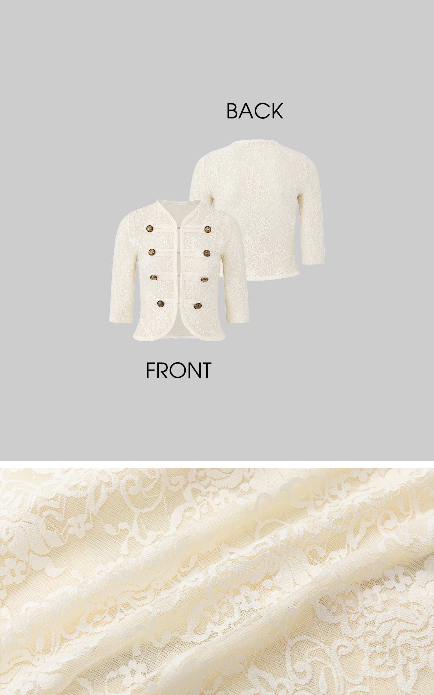 IAMXIAA Lace Button-Up Cropped Top