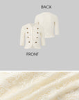 IAMXIAA Lace Button-Up Cropped Top