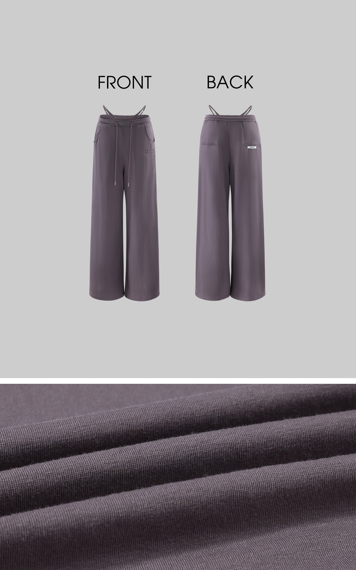 WARDEN EDGE Minimal Zip Hoodie &amp; Camisole &amp; Wide Leg Pants Three Piece Set