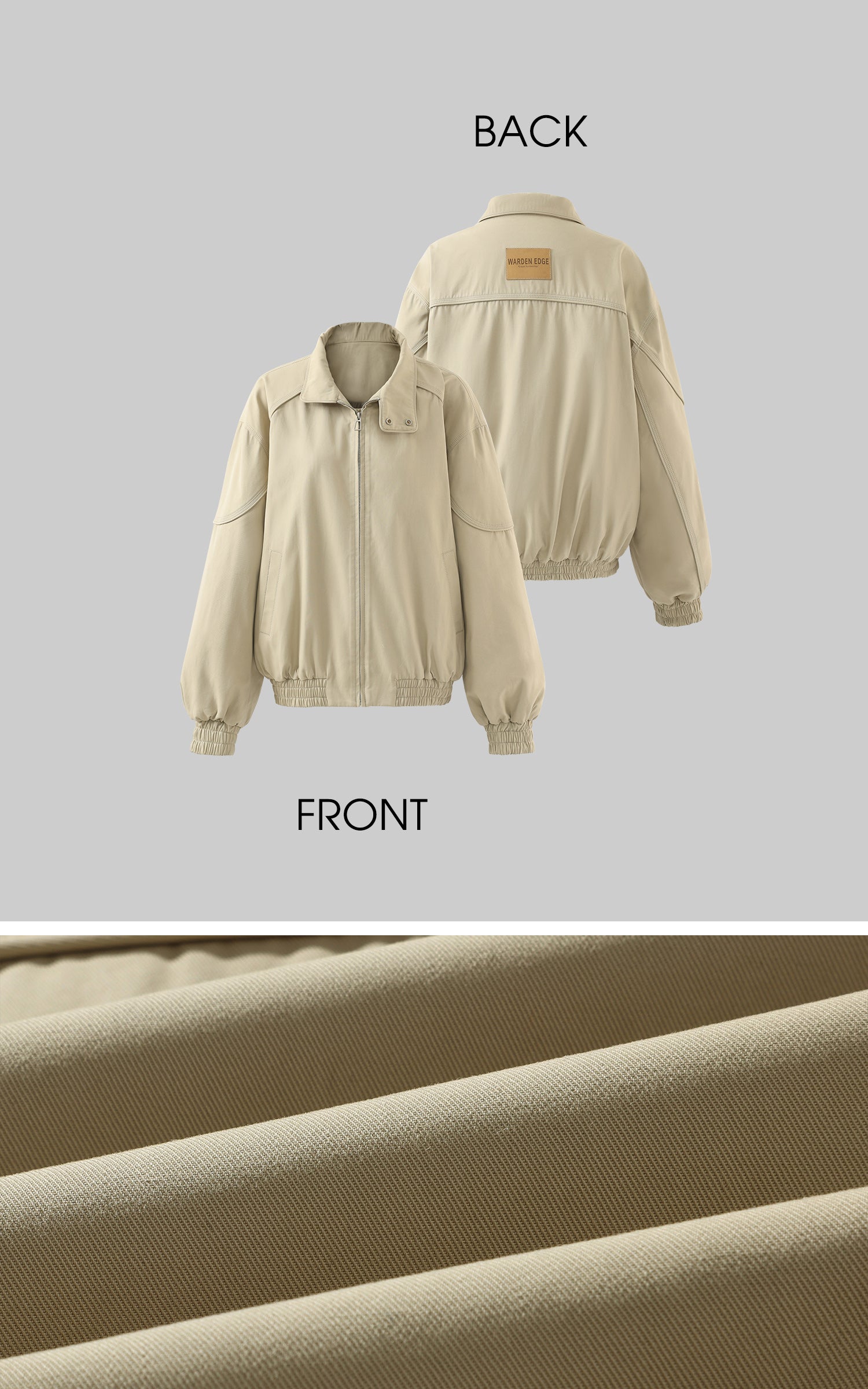WARDEN EDGE Minimal Zip Jacket with Structured Collar