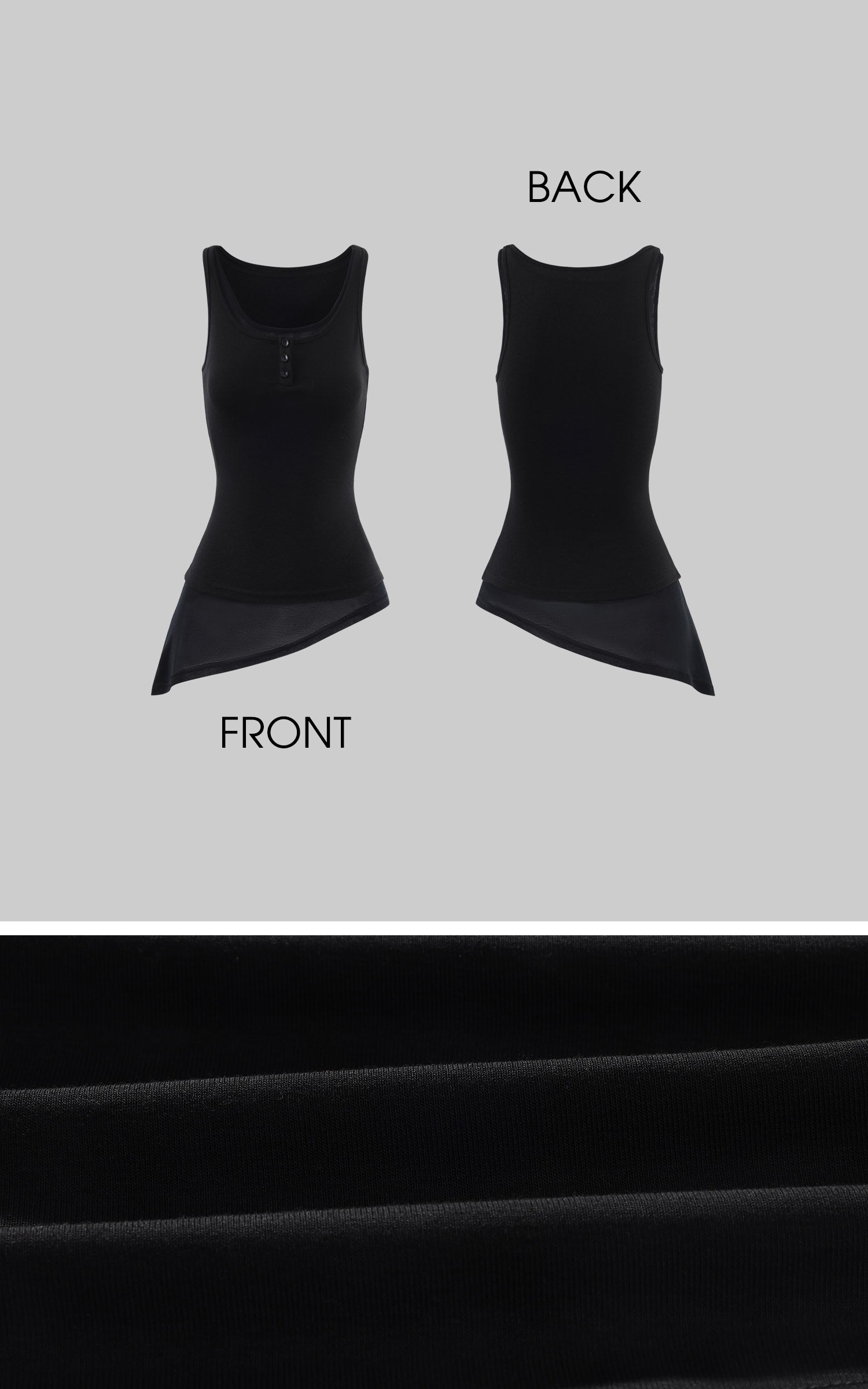 WARDEN EDGE Asymmetric Layered Tank Top With Sculptural Hemline