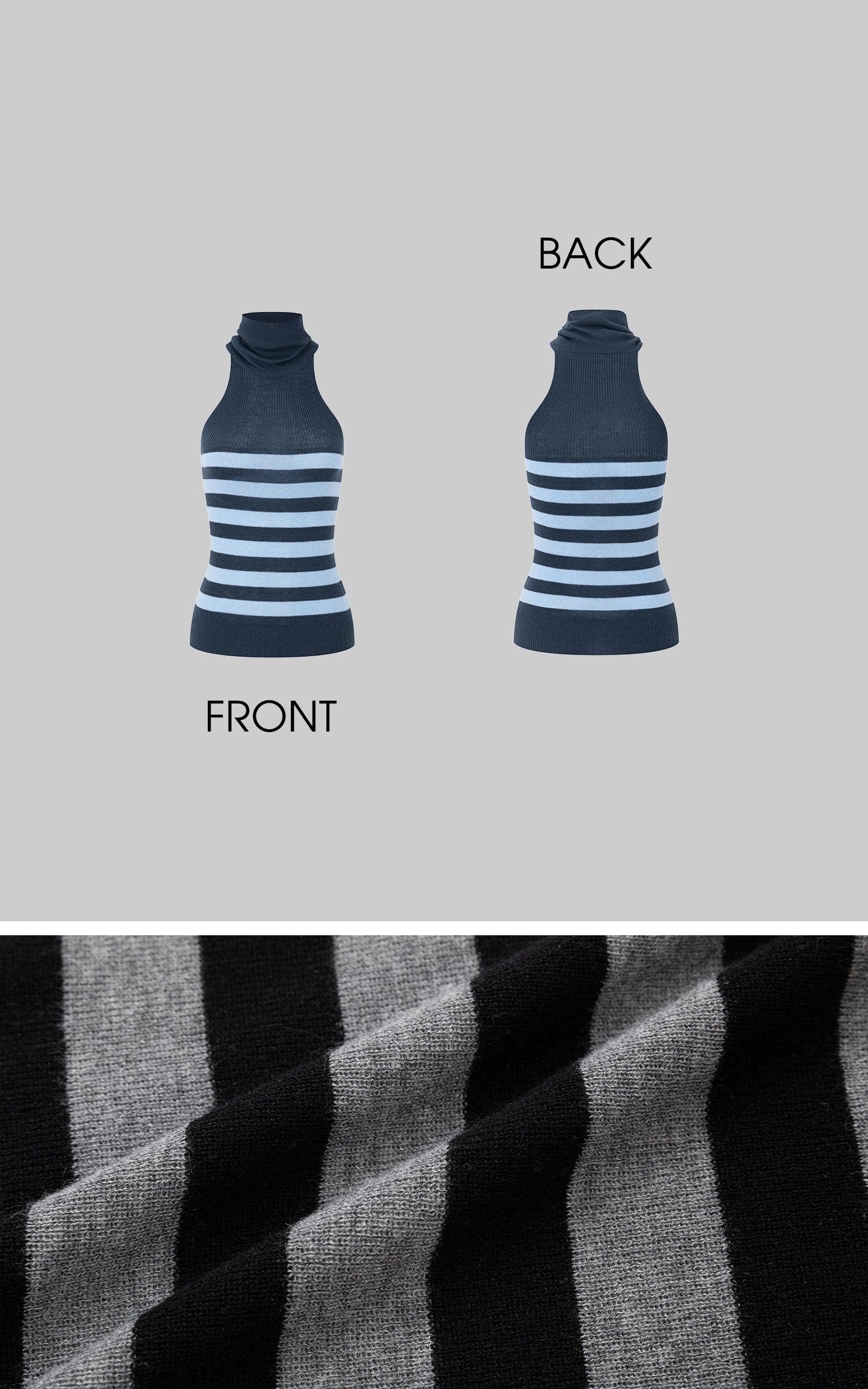 IAMXIAA Striped High-Neck Knit Top