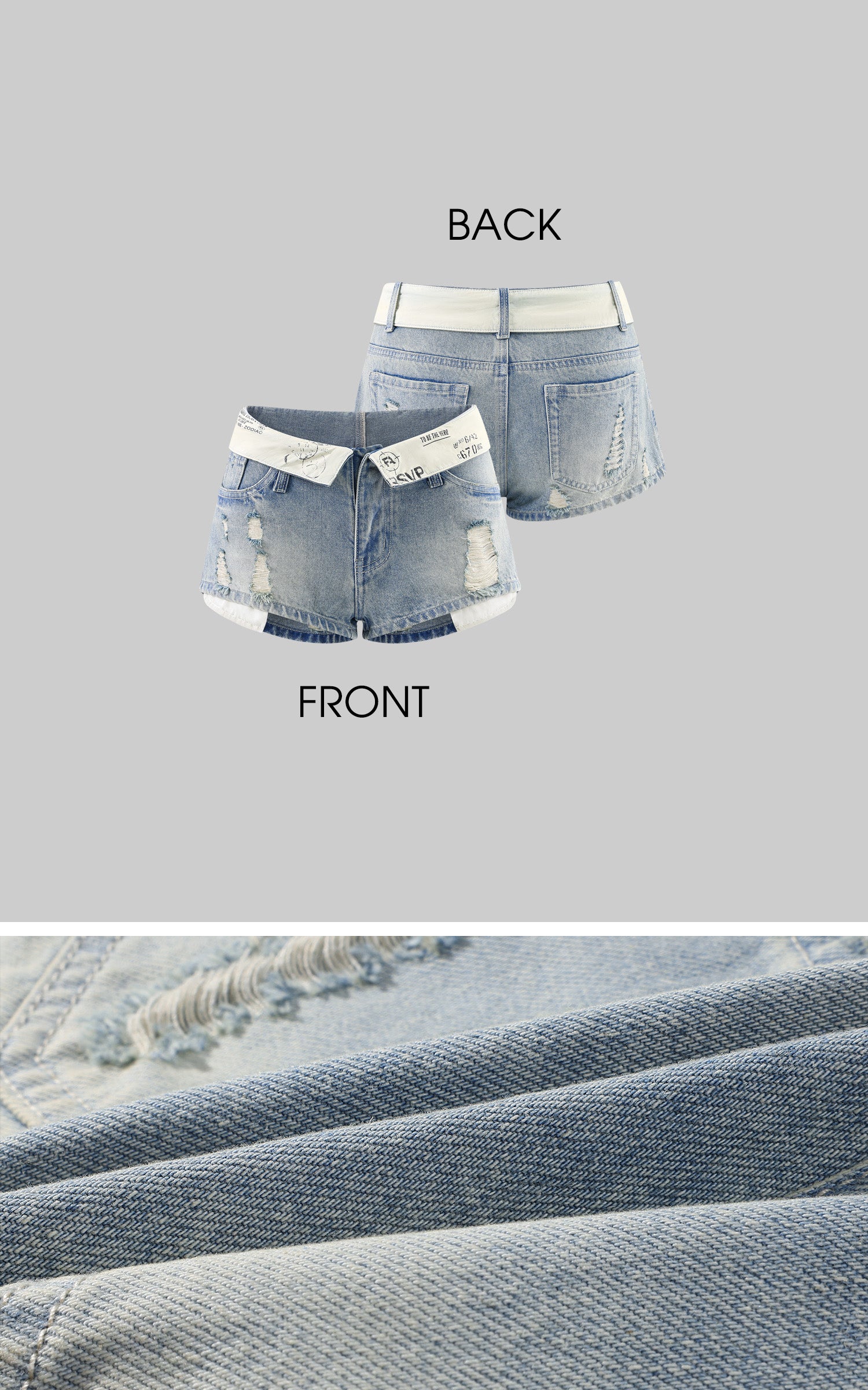 WARDEN EDGE Cherry Sundae Graphic Tee, Ruched Tank Top &amp; Foldover Denim Micro Shorts Set