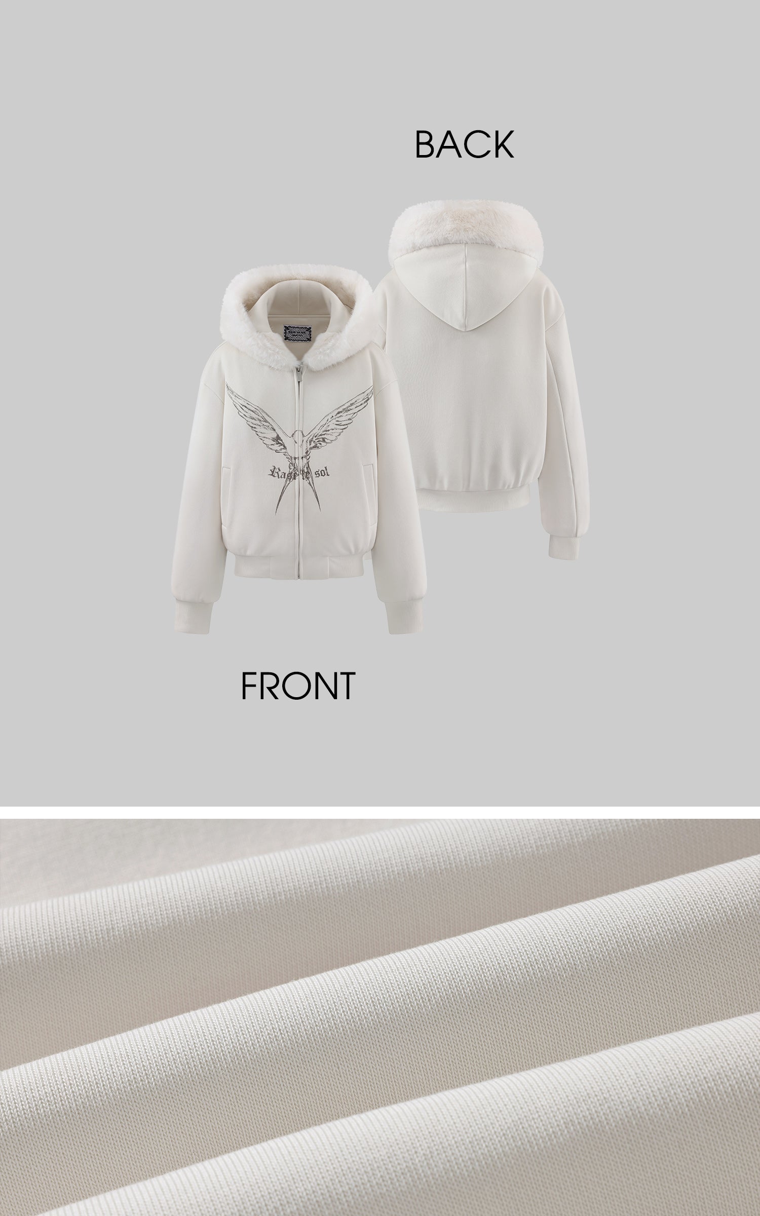 Rase le sol Sweat à capuche en polaire avec motif aile