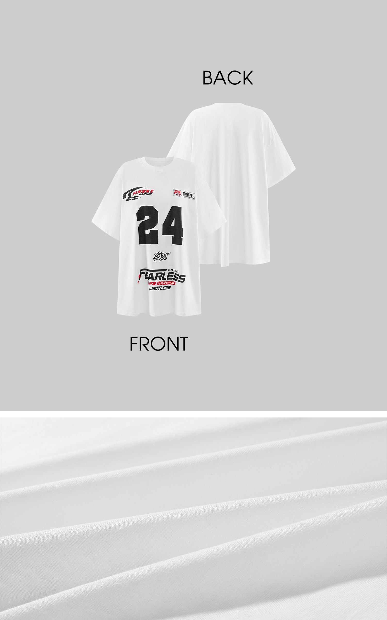 0122stepll Oversized Racing Graphic T-Shirt