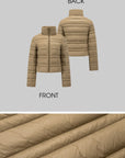 IAMXIAA Quilted Puffer Jacket with Faux Fur Scarf