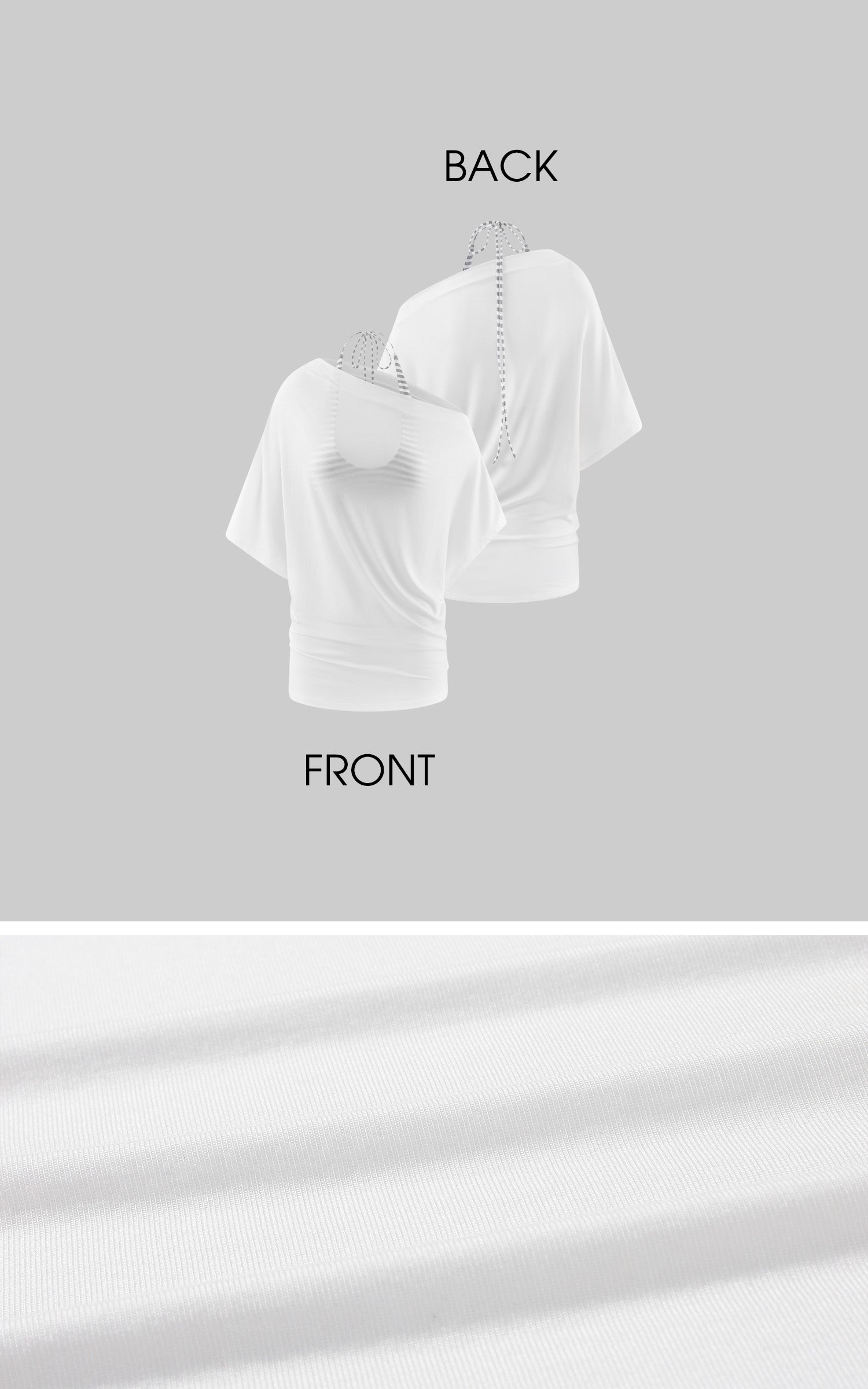 ROVENTE Sheer Drape Off-Shoulder Top &amp; Striped Halter Bra Set